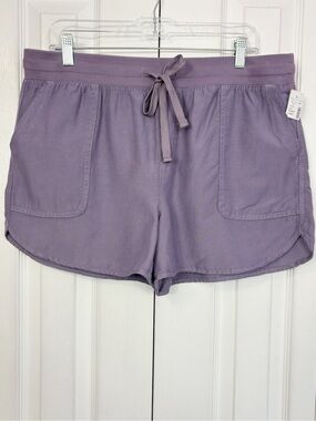 NWT Maurices Purple Stretch Pull-On Mid-Rise 3.5" Weekender Shorts Large